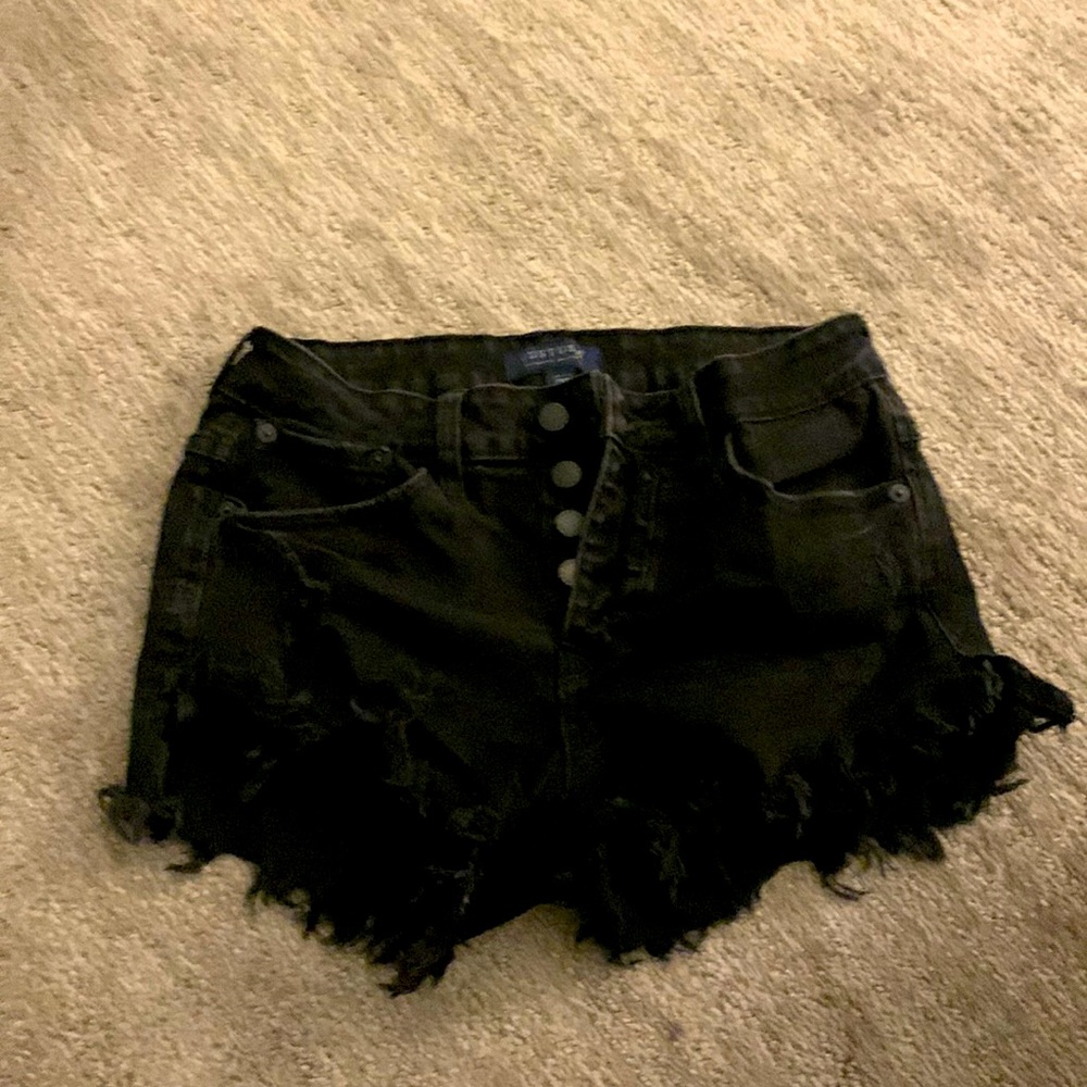 Black Jean Shorts